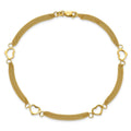 Curata 925 Sterling Silver Or Gold Plated 9 Or 10 Heart Station Multi Strand Anklet