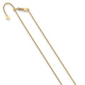 Curata Italian 10K Yellow Gold Adjustable1.0Mm Wheat Chain Necklace For Women Options 22 30