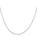 Curata Italian 14K White Gold 0.5Mm Baby Box Chain Necklace Options 16 18 20