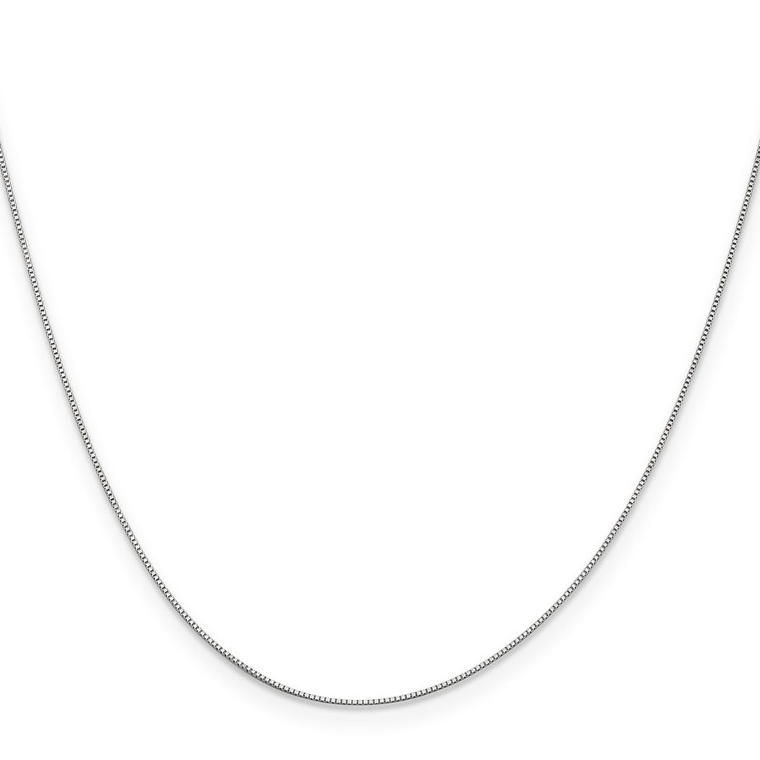 Curata Italian 14K White Gold 0.5Mm Baby Box Chain Necklace Options 16 18 20