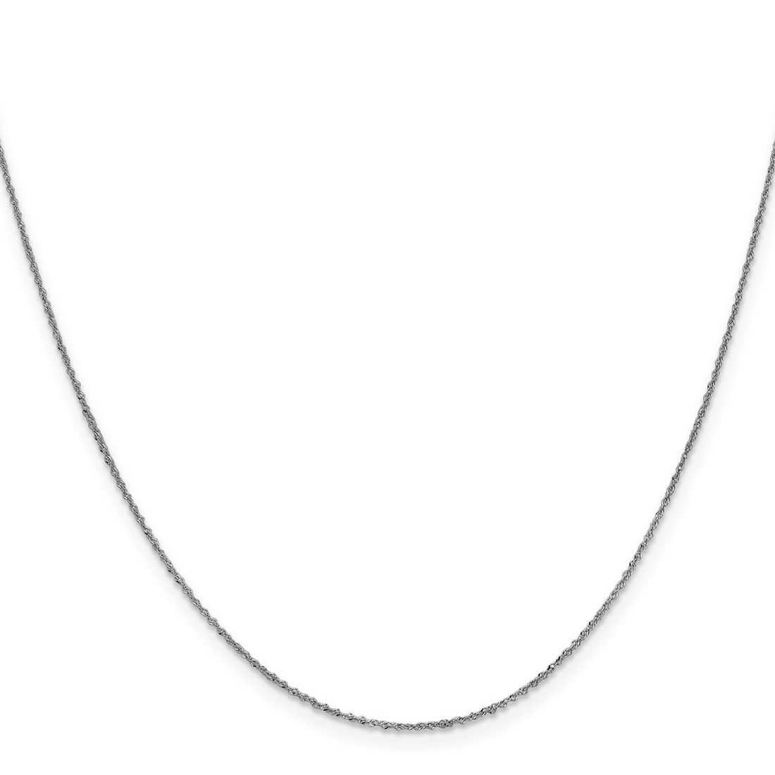 Curata Italian 14K White Gold 0.8Mm Sparkle Singapore Chain Necklace Options 16 18 20