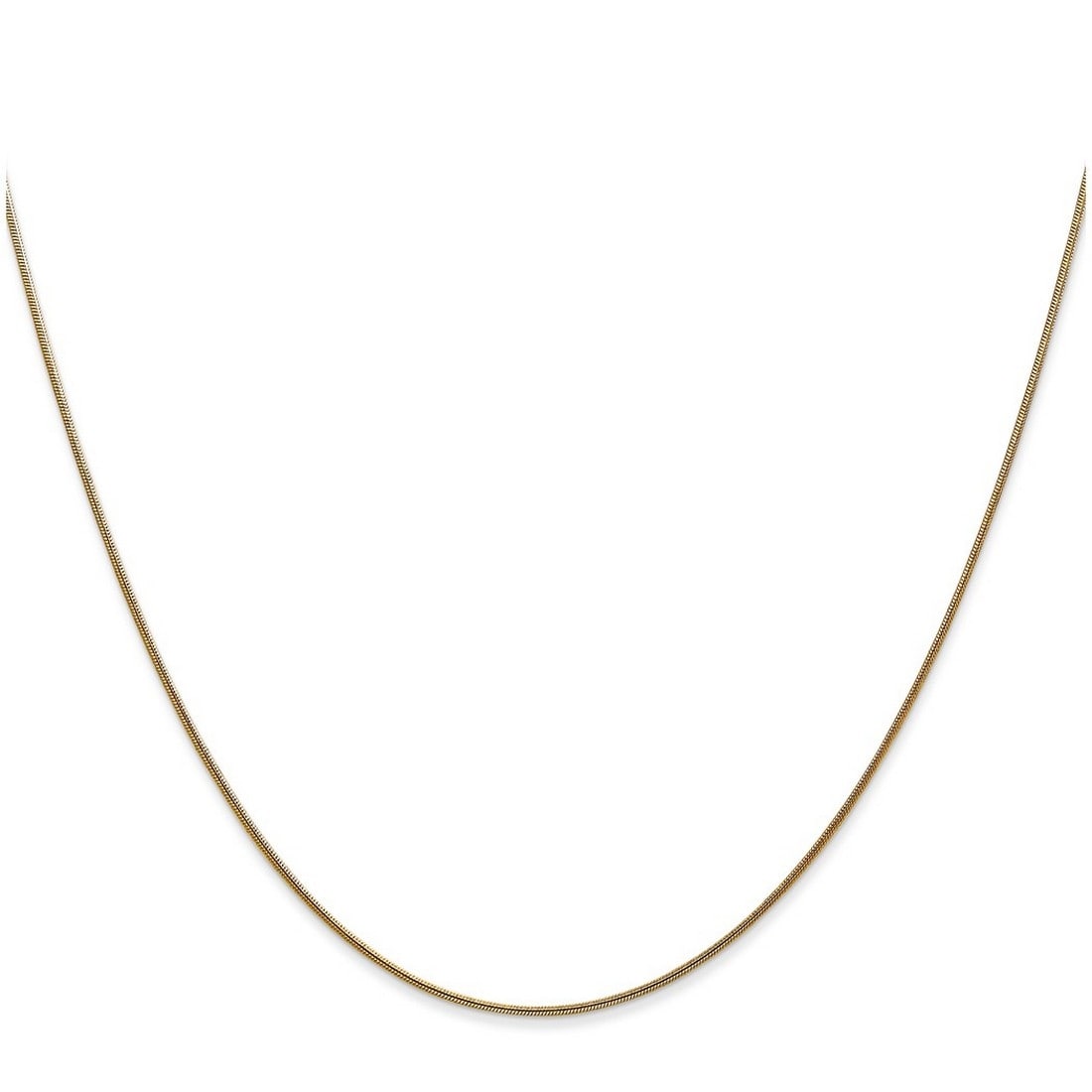 Curata Italian 14K Yellow Gold 0.8Mm Snake Chain Necklace Lobster Options 16 18 20