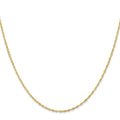Curata Italian 14K Yellow Gold 1Mm Light D C Singapore Chain Necklace Lobster Options 16 18 20 24