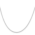 Curata Italian Solid 18K White Gold 0.7Mm Box Chain Necklace Length Options 16 18 20