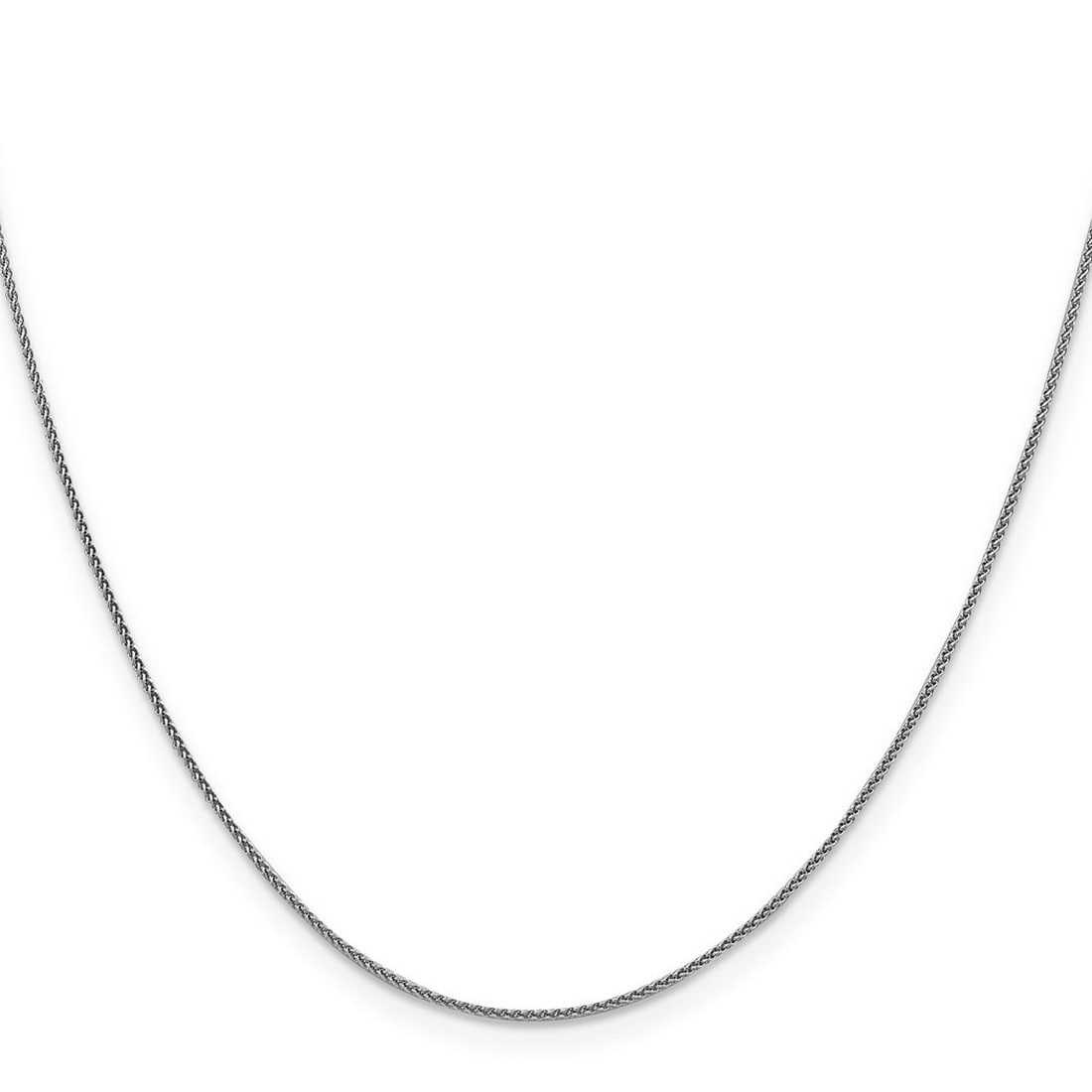 Curata Italian Solid 18K White Gold 1.0Mm D C Spiga Wheat Chain Necklace Options 16 18