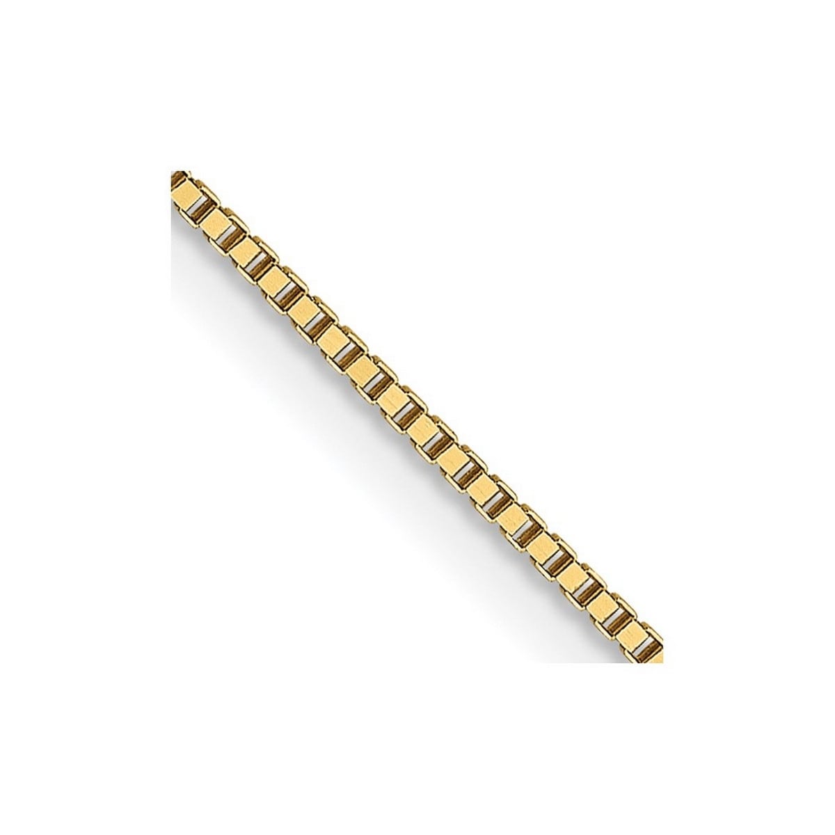 Curata Italian Solid 18K Yellow Gold 0.7Mm Box Chain Necklace Length Options 16 18 20