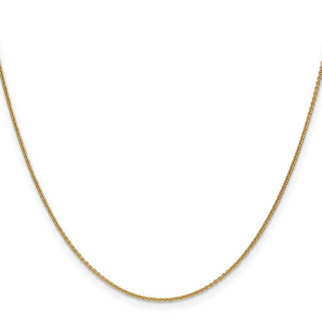 Curata Italian Solid 18K Yellow Gold 1.15Mm D C Cable Chain Necklace Length Options 16 18 20