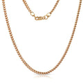 Curata Italian Sterling Silver 3Mm Two Tone Solid Square Franco Mens Chain Necklace 20 30 Inches