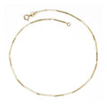 Curata Solid 10K Yellow Gold Thin Flat 1.3Mm Mariner Link Anklet