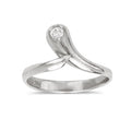 Curata Solid 10K Yellow Or White Gold Adjustable Cubic Zirconia Snake Toe Ring