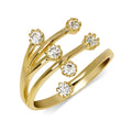 Curata Solid 10K Yellow Or White Gold Elegant Waterfall Adjustable Cubic Zirconia Toe Ring 12Mmx15Mm