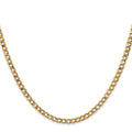 Curata 10K Yellow Gold 3.2Mm Semi Solid Curb Link Chain Necklace Lobster Options 16 18 20 24
