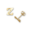 Curata Solid 14K Yellow Gold Diamond Cut Monogram Initial Pair Earrings Orange