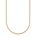 Curata Solid 18K Yellow Gold Italian 1.2Mm Thin Curb Chain Necklace
