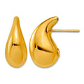 Curata Solid 18K Yellow Gold Italian 20X9.4Mm Puffed Teardrop Dangle Earrings