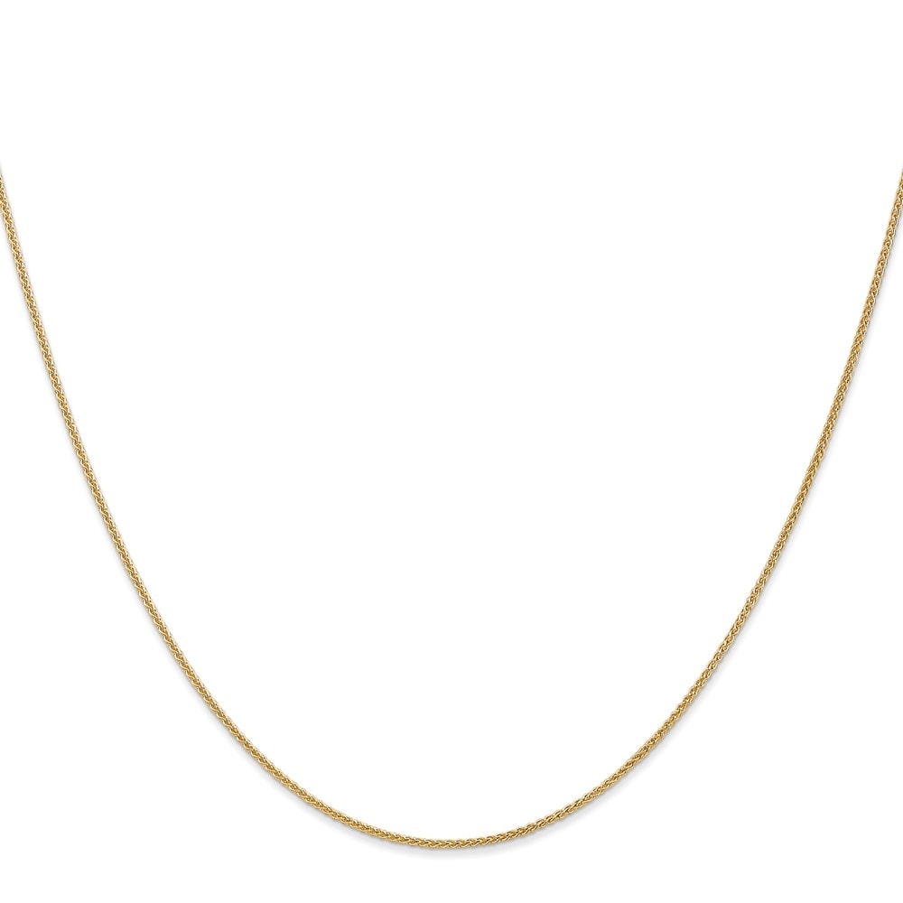 Curata Solid 18K Yellow Gold Italian Diamond Cut 1Mm Spiga Chain Necklace