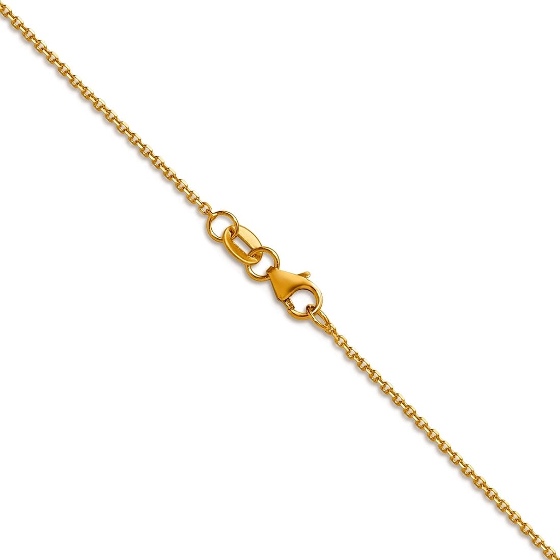 Curata Solid 18K Yellow Or White Gold Italian Diamond Cut 1.1Mm Cable Chain Necklace