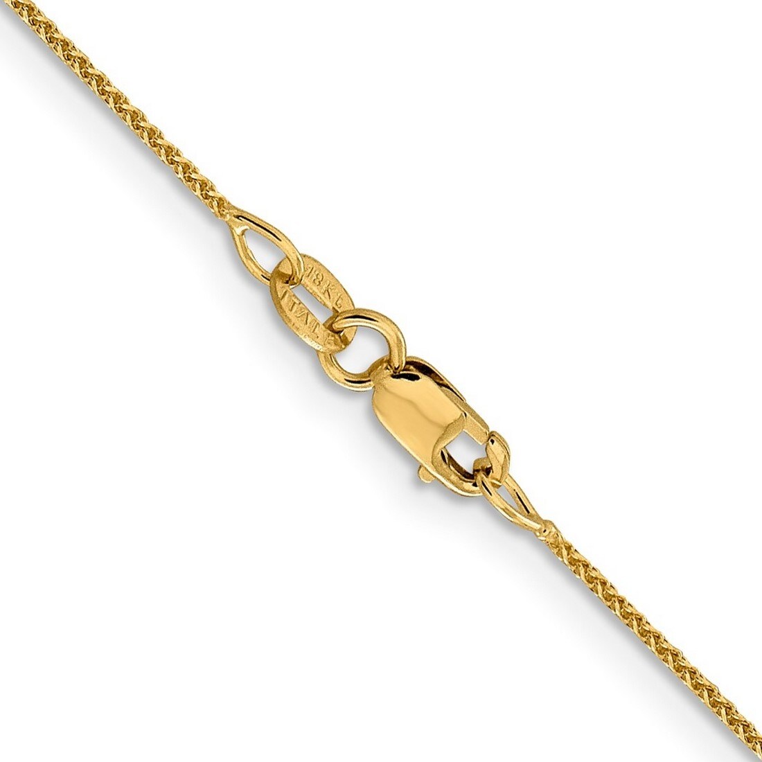 Curata Solid 18K Yellow Or White Gold Italian Diamond Cut 1Mm Spiga Chain Necklace