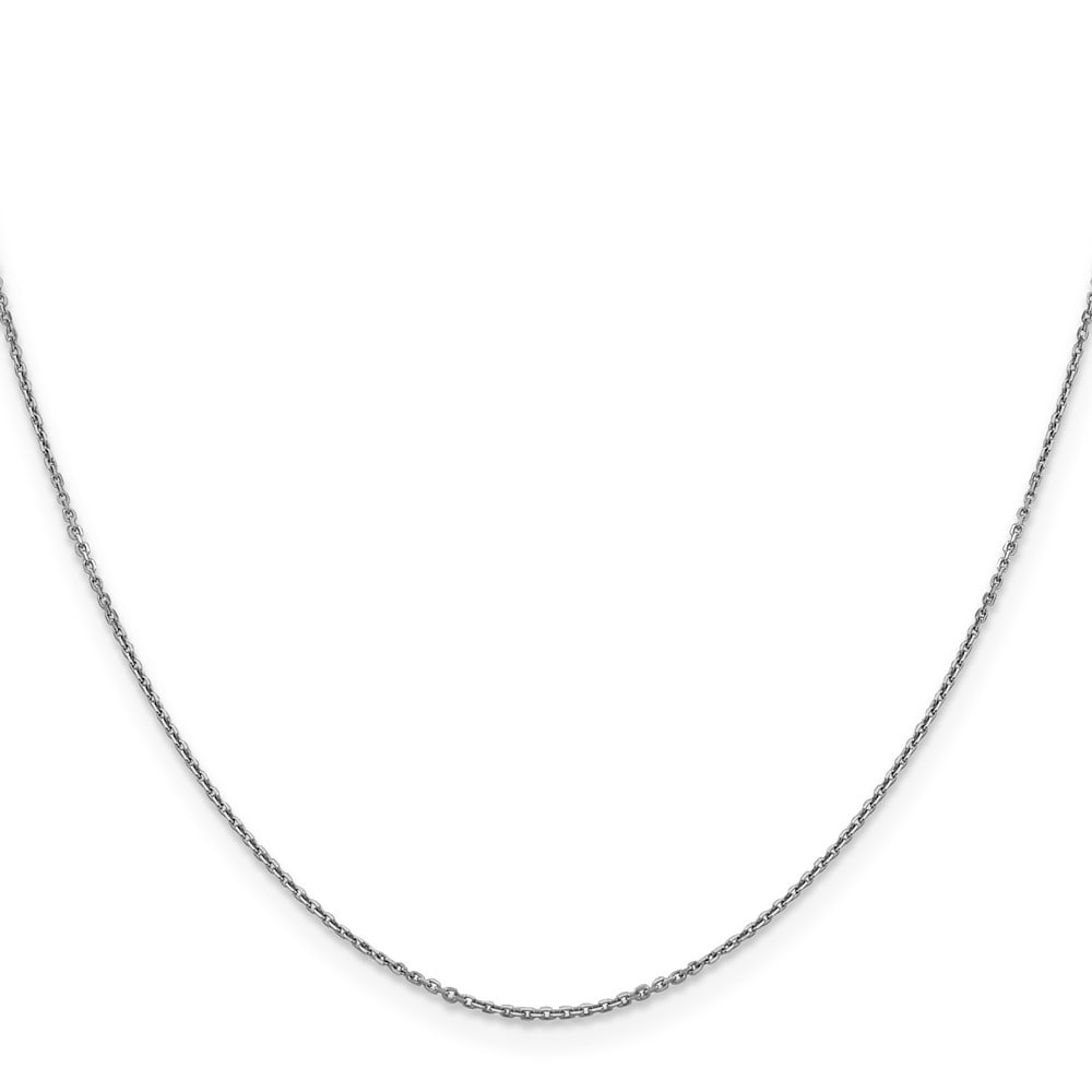 Curata Solid 18K Yellow Or White Gold Italian Polished 0.9Mm Cable Chain Necklace
