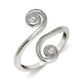 Curata Solid 925 Sterling Silver Elegant Adjustable Cubic Zirconia Large Scroll Toe Ring 15Mmx15Mm