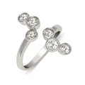 Curata Solid 925 Sterling Silver Elegant Waterfall Bypass Adjustable Cubic Zirconia Toe Ring 15Mmx15Mm