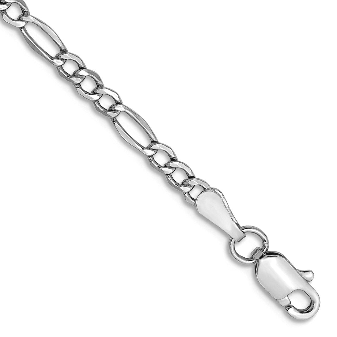 Curata 10K Yellow Gold 10 Inch 2.5Mm Polished Figaro Chain Anklet Ankle Bracelet For Women