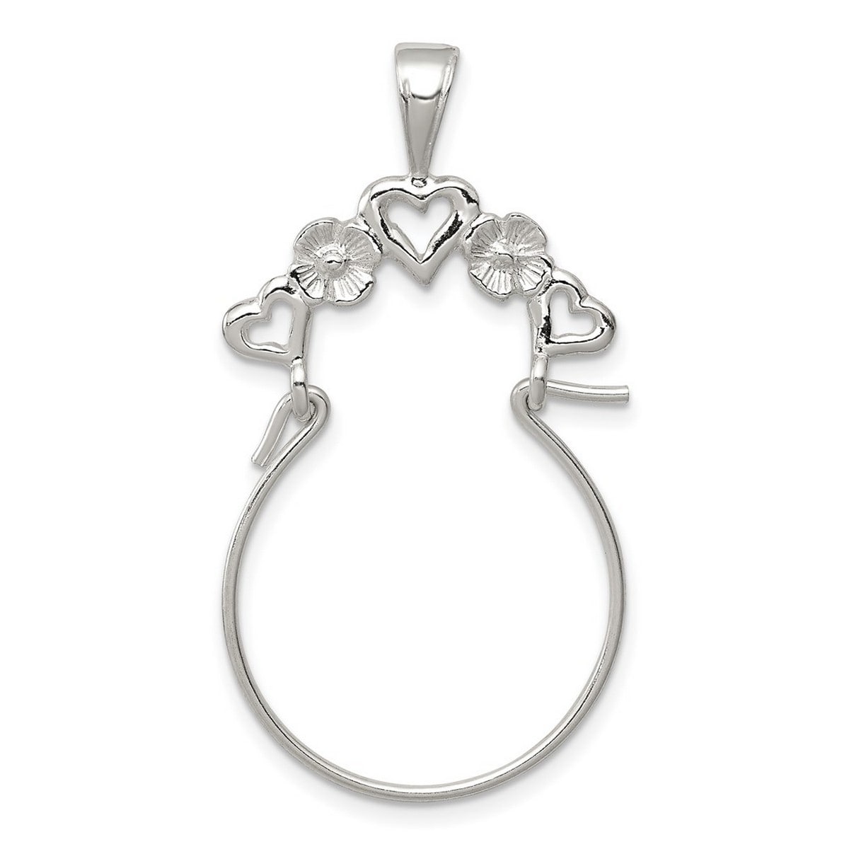 Sterling Silver Heart Charm Holder With Chain