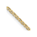 Curata Womens 14K Yellow Gold 1.5Mm Anchor Link Chain Anklet 10 Inch