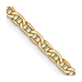 Curata Womens 14K Yellow Gold 2.40Mm Anchor Chain Anklet 10 Inch