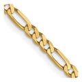 Curata Womens 14K Yellow Gold 2.75Mm Flat Figaro Anklet 10 Inch