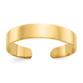 Curata Womens Adjustable Solid 14K Yellow Gold Adjustable Polished Band Toe Ring
