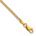 Curata Womens 14K White Gold 3.35Mm Semi Solid Curb Link Chain Ankle Bracelet 10 Inch