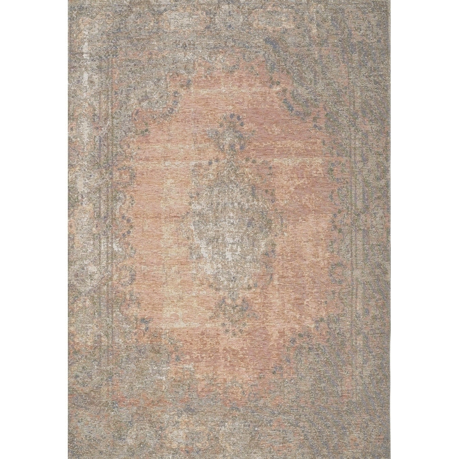 Curio Salmon Grey Vintage Border Rug 51 X 77