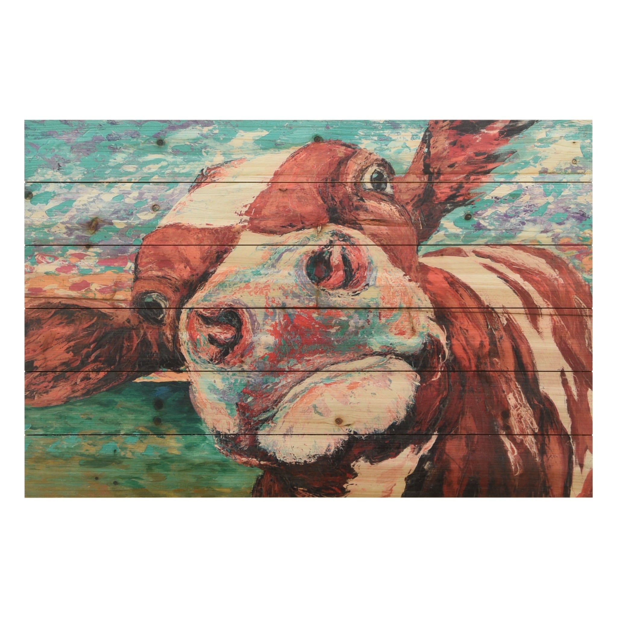 Curious Cow Arte De Legno Digital Print On Solid Wood Wall Art