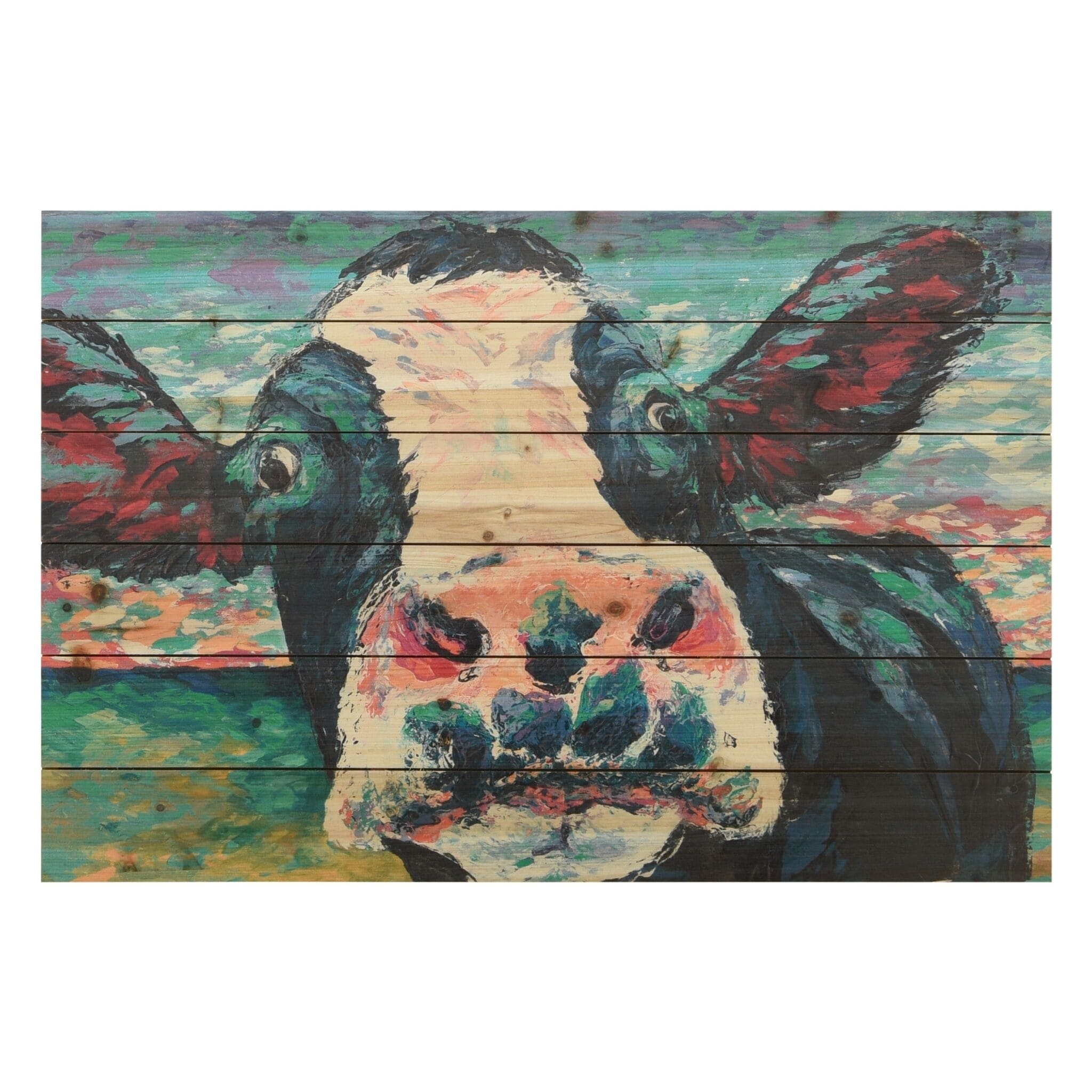 Curious Cow Arte De Legno Digital Print On Solid Wood Wall Art