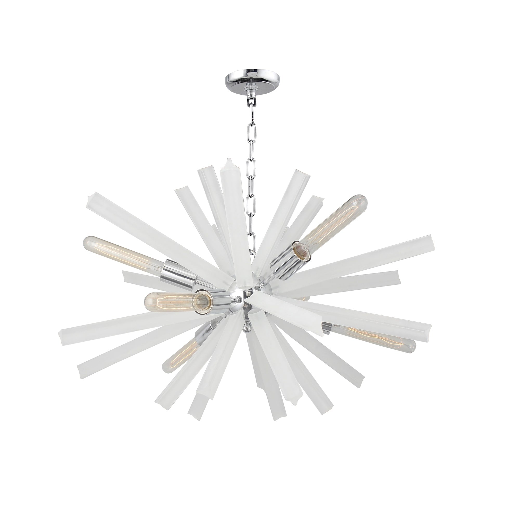 Currier 9 Light Sputnik Chandellier In Chrome And White Crystals N A