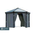 Palram Roma Garden Gazebo Curtain Set Grey 6 Pieces
