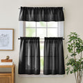Curtainworks Eldridge Waffle 3 Piece Valance Tier Set