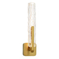 Curva Integrated Led 19In Brass Wall Light With Handcrafted Glass