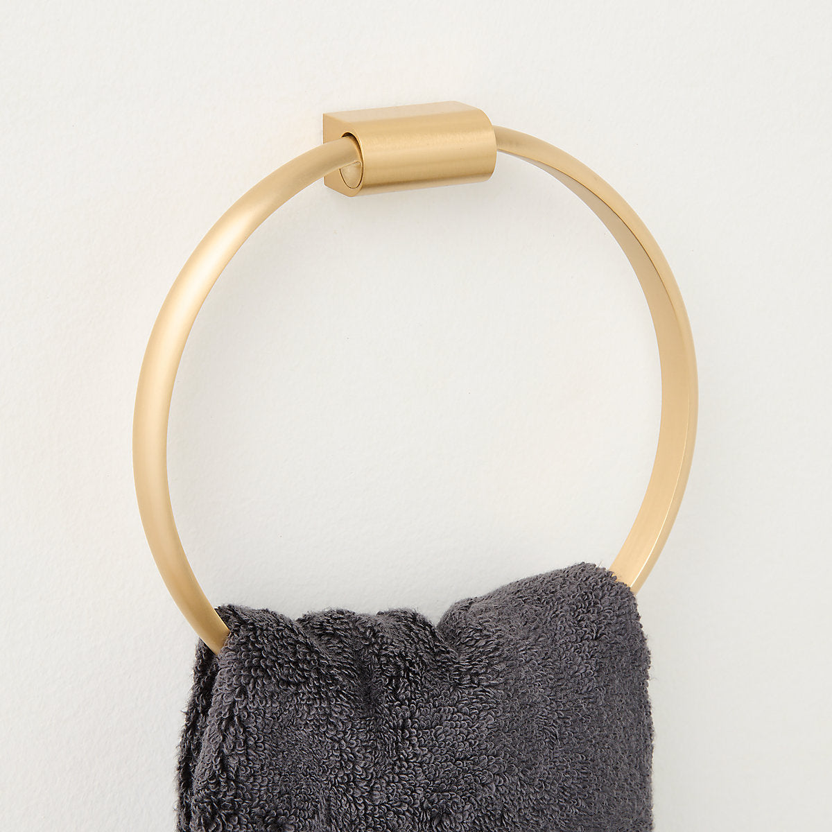 Curveaux Curved Brushed Brass Toilet Paper Stand