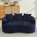 Curved Blue Loveseat 2 Seater Sofa Couch Minimalist Sleeper Sofa Couch With Pillows For Living Room