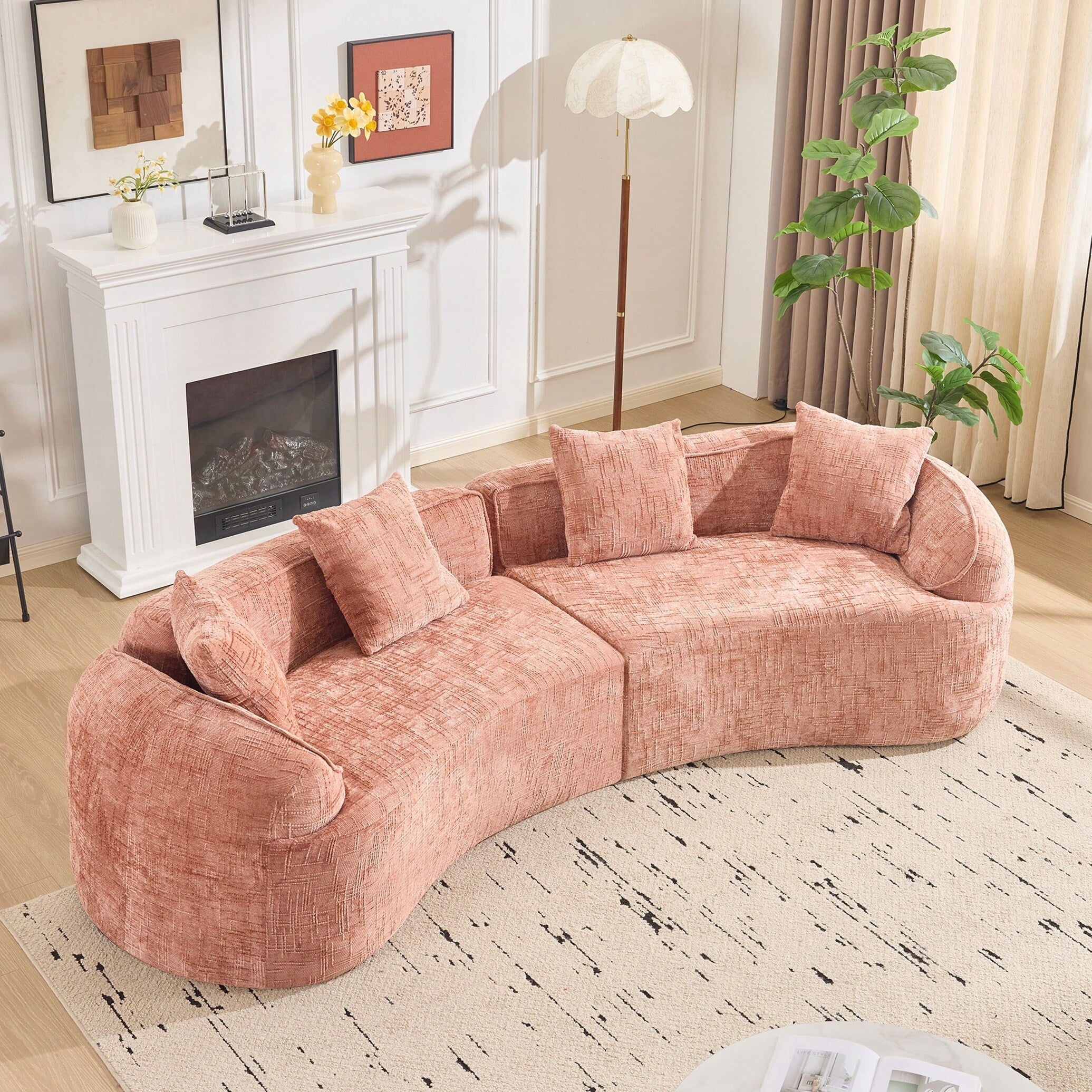 Curved Compressed Sofa Creative Nordic Style Design For Living Room
