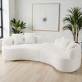 Curved Four Seater Compression Sofa 106.7 Teddy Velvet Cloud Couch No Assembly Sofa For Apartments