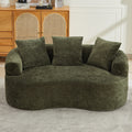 Curved Loveseat 2 Seater Sofa Couch Minimalist Olive Green Sleeper Sofa Couch With Pillows For Living Room