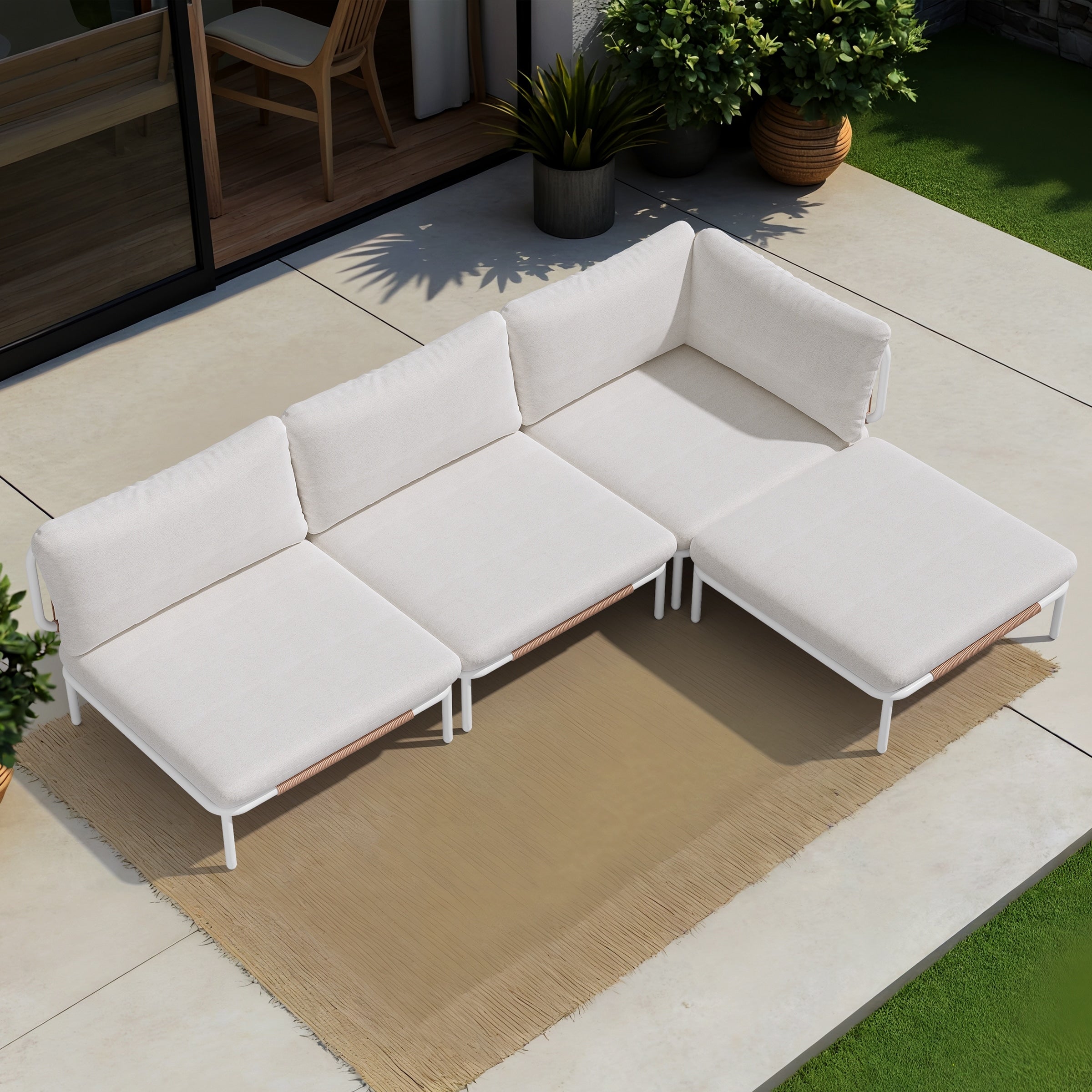 Cushion Sectional Sofa Set Outdoor Patio Furniture Diy Free Combination