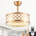 Cusp Barn 18 Fandelier Caged Ceiling Fan With Lights And Remote Modern Gold 6 Speeds Reversible Dc Motor Indoor Ceiling Fan