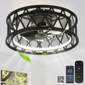 Cusp Barn 19 Flush Mount Low Profile Fandelier Ceiling Fan With Lights And Remote Modern Dc Reversible Motor Smart Ceiling Fan