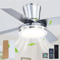 Cusp Barn 44 Low Profile Flush Mount Ceiling Fans With Lights And Remote Modern 6 Speeds Quiet Reversible Dc Motor Ceiling Fan