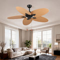 Cusp Barn 52 Farmhouse Ceiling Fan Without Light Indoor Outdoor Ceiling Fan With Pull Chain And 5 Palm Leaf Blades For Patios