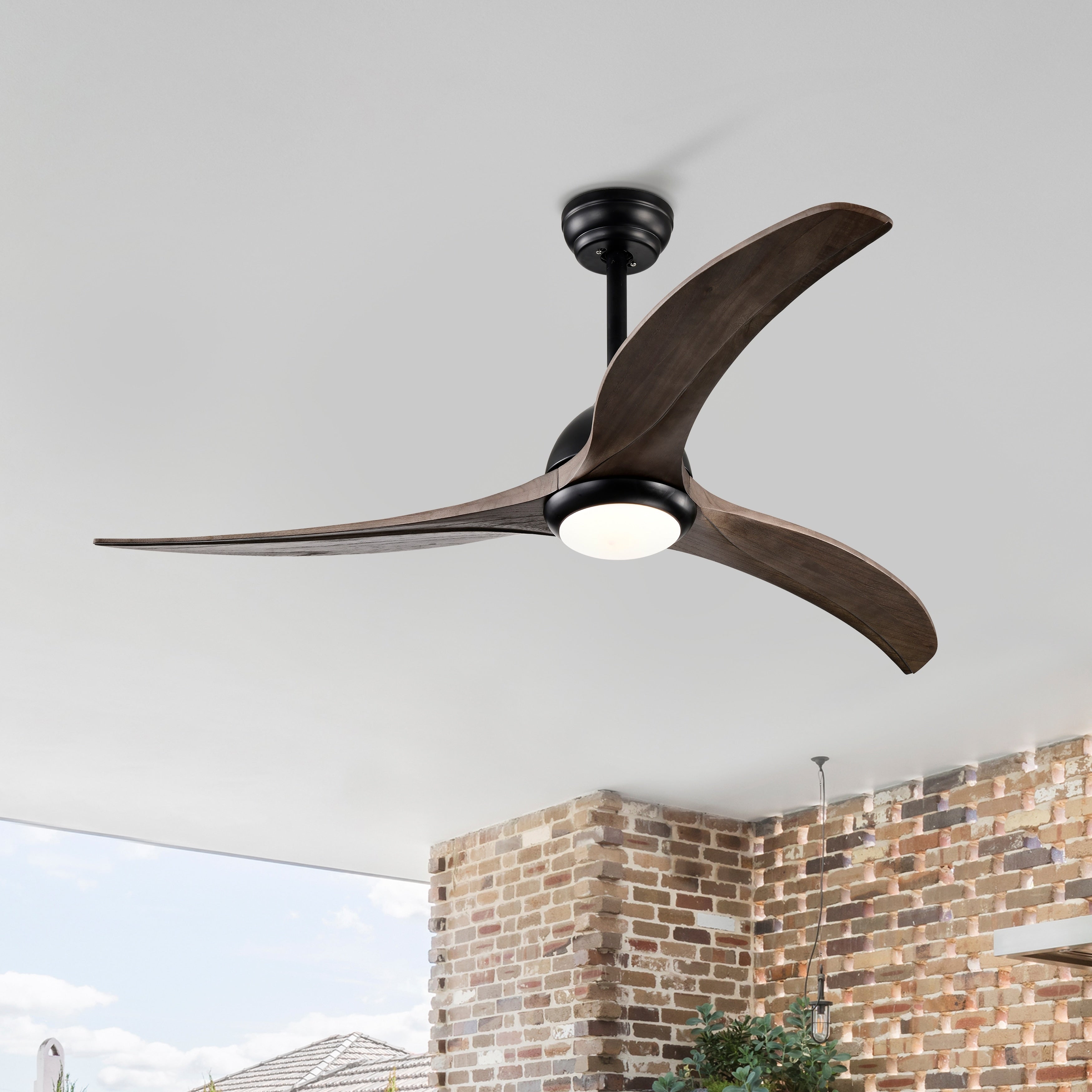 Cusp Barn 52 Farmhouse Wood Ceiling Fan With Light And Remote Silent Reversible Dc Motor 6 Speeds Ceiling Fan For Bedroom